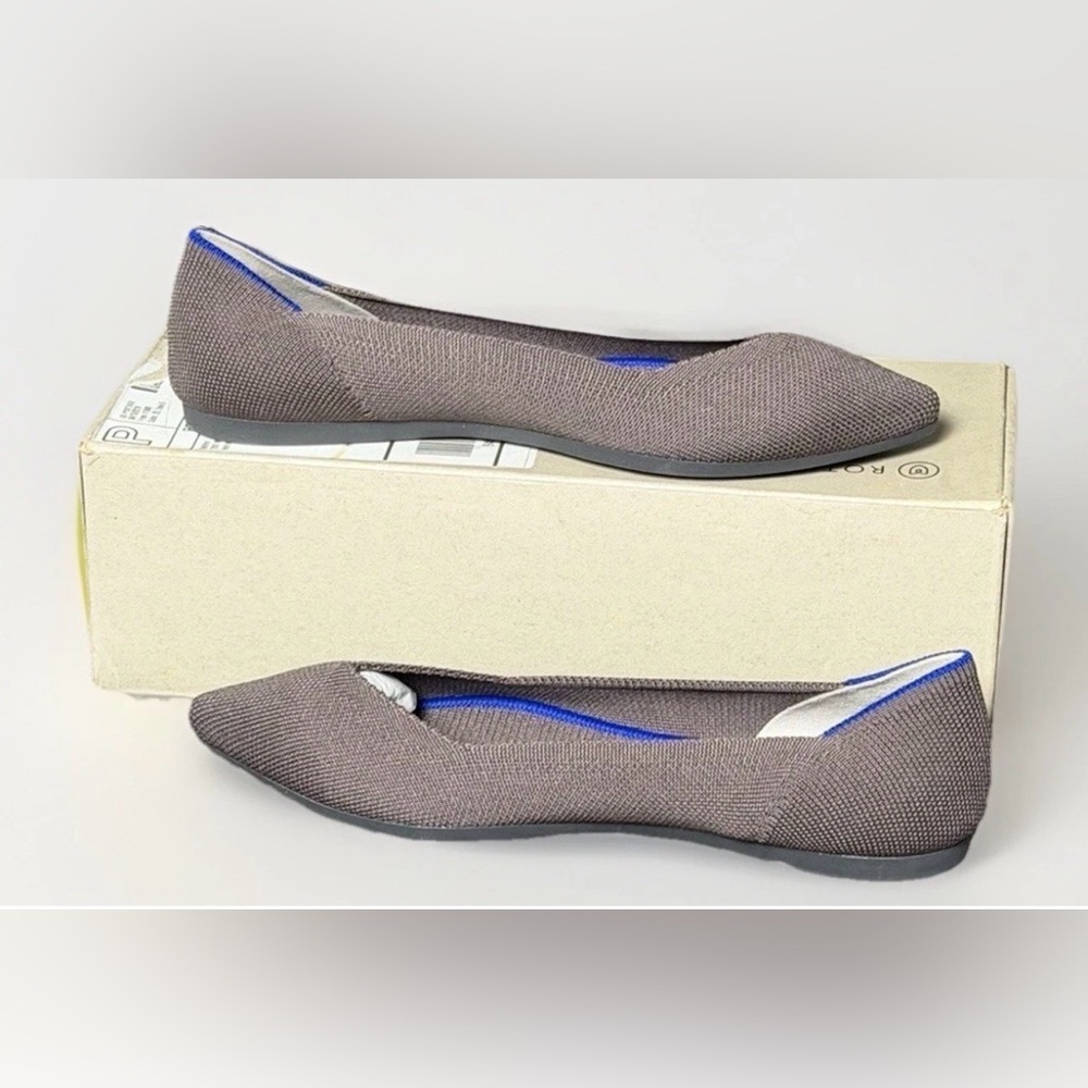 Rothy’s The Point Flats Mink Brown | Size 7.5 | Washable Knit Retired